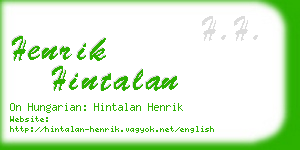 henrik hintalan business card